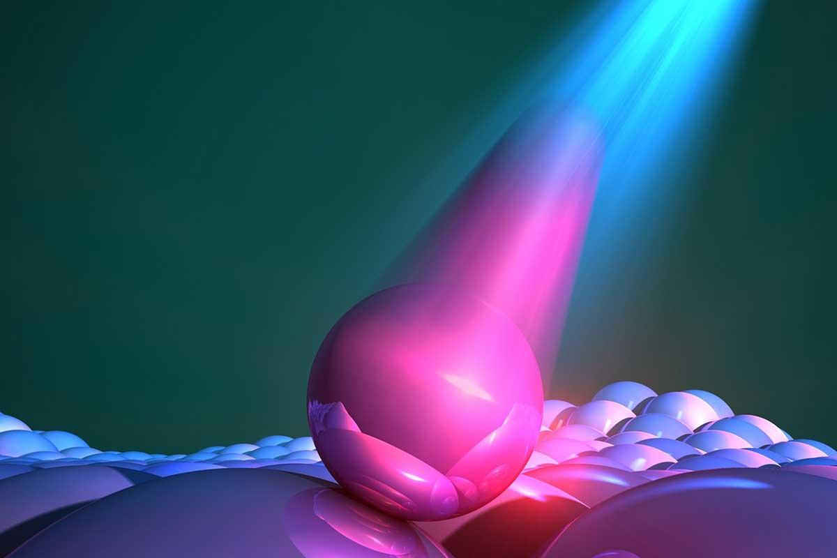 quantum dots emitting light they've absorbed
