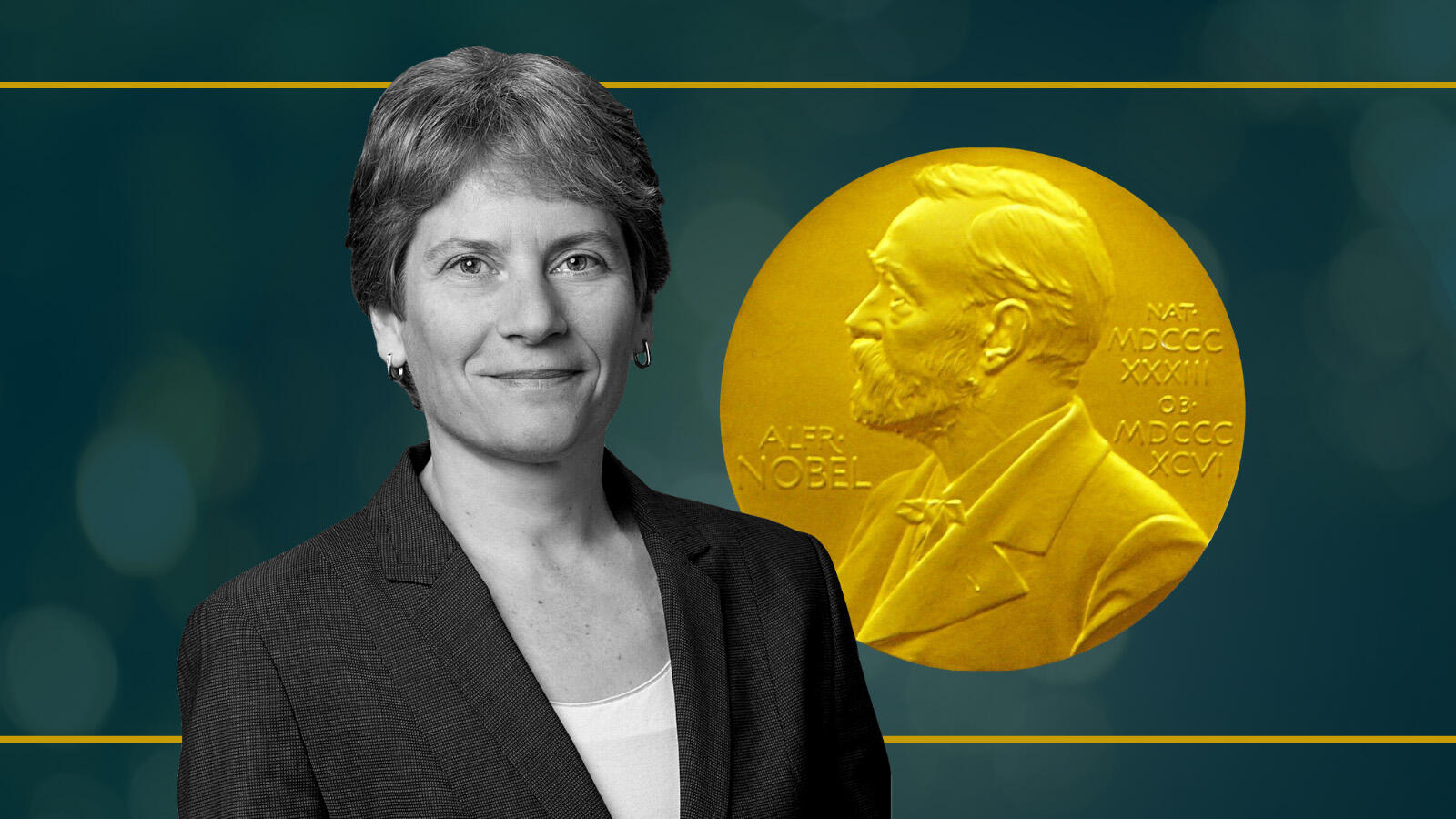 Carolyn Bertozzi with Nobel medal
