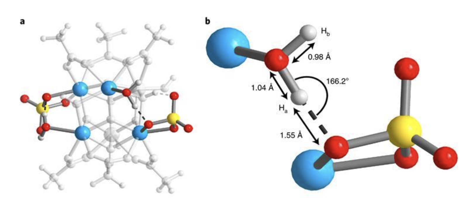 Depiction of the zirconium cluster and Brønsted acid site in MOF-808-SO4