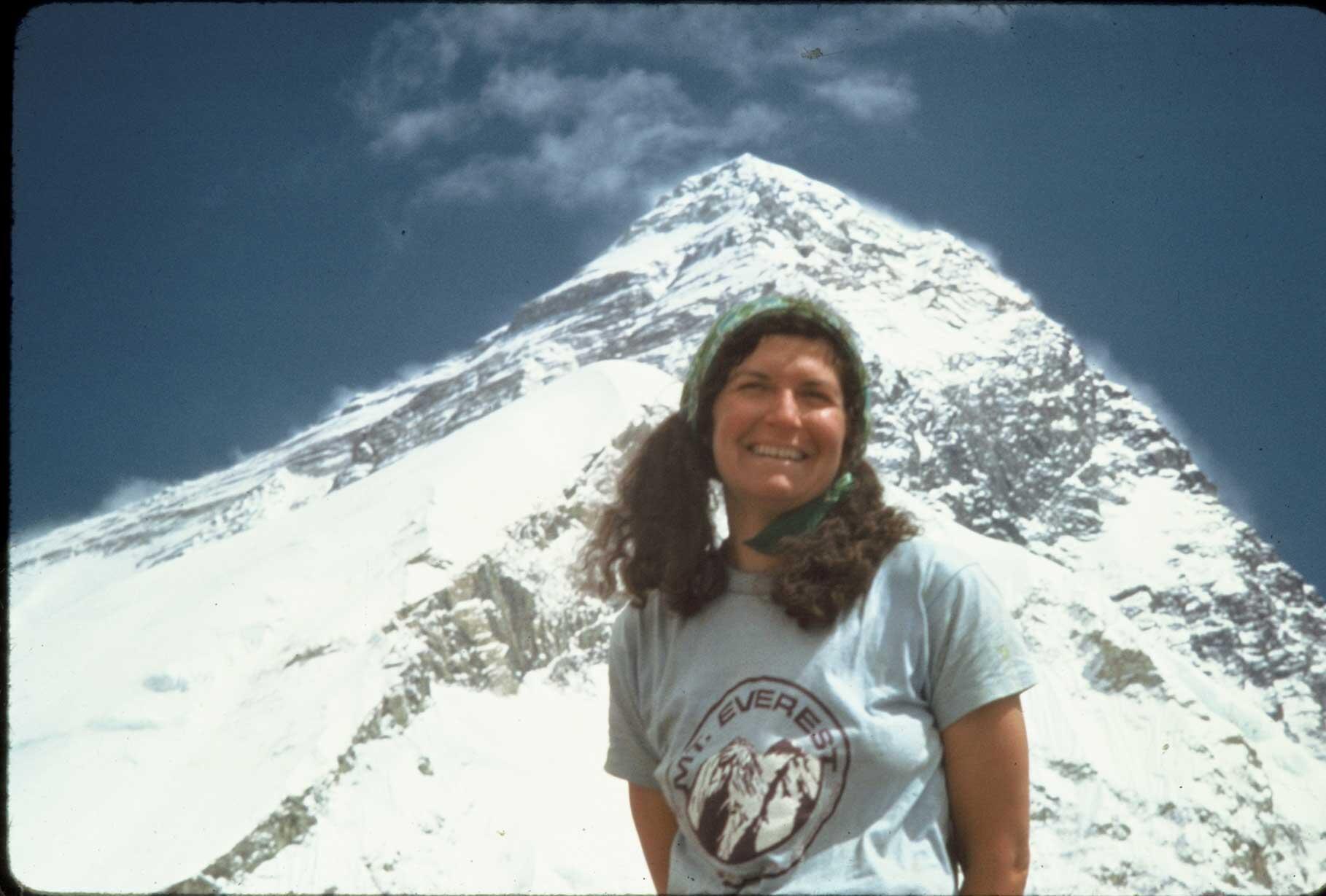 Alumna Arlene Blum at Mt. Everest in 1977