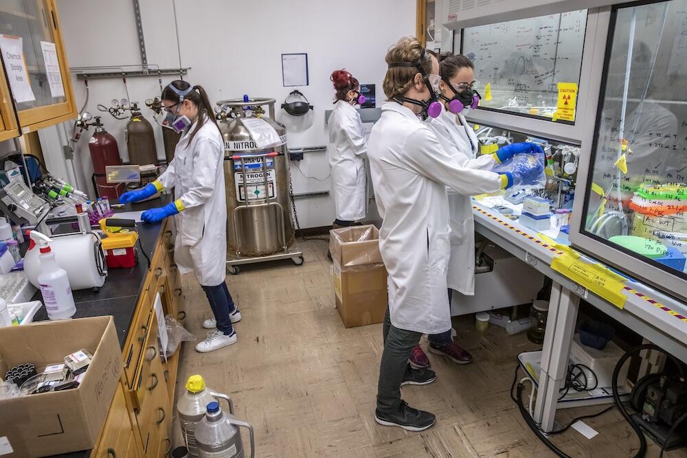 Research team members in the lab