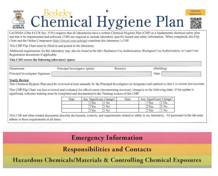 H&S Section 5 Chemical Hygiene Plan College of Chemistry H&S Section 5 Chemical Hygiene Plan College of Chemistry