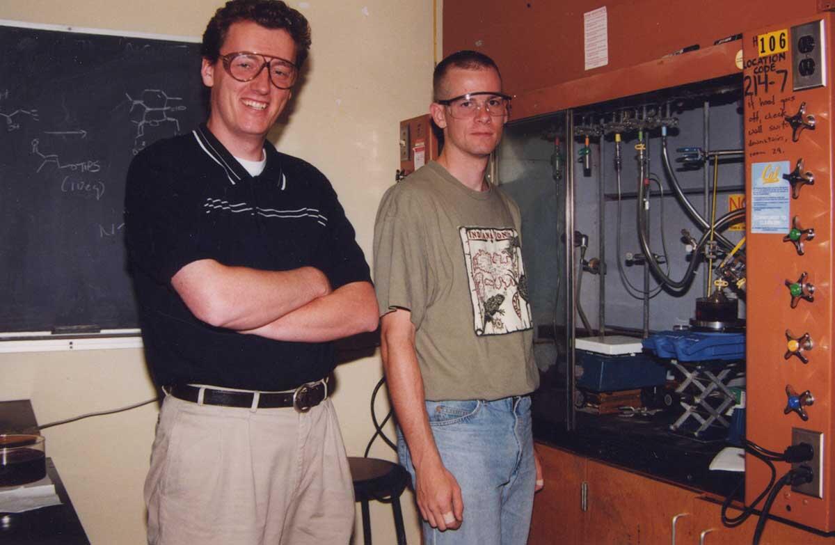 David Macmillan in his lab in Lewis Hall -- 1998-2000