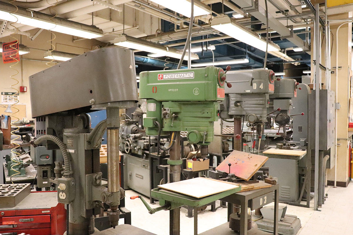 Historic drill presses machine shop