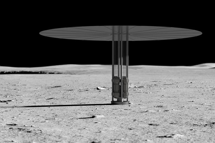 Illustration of a conceptual fission surface Kilopower system