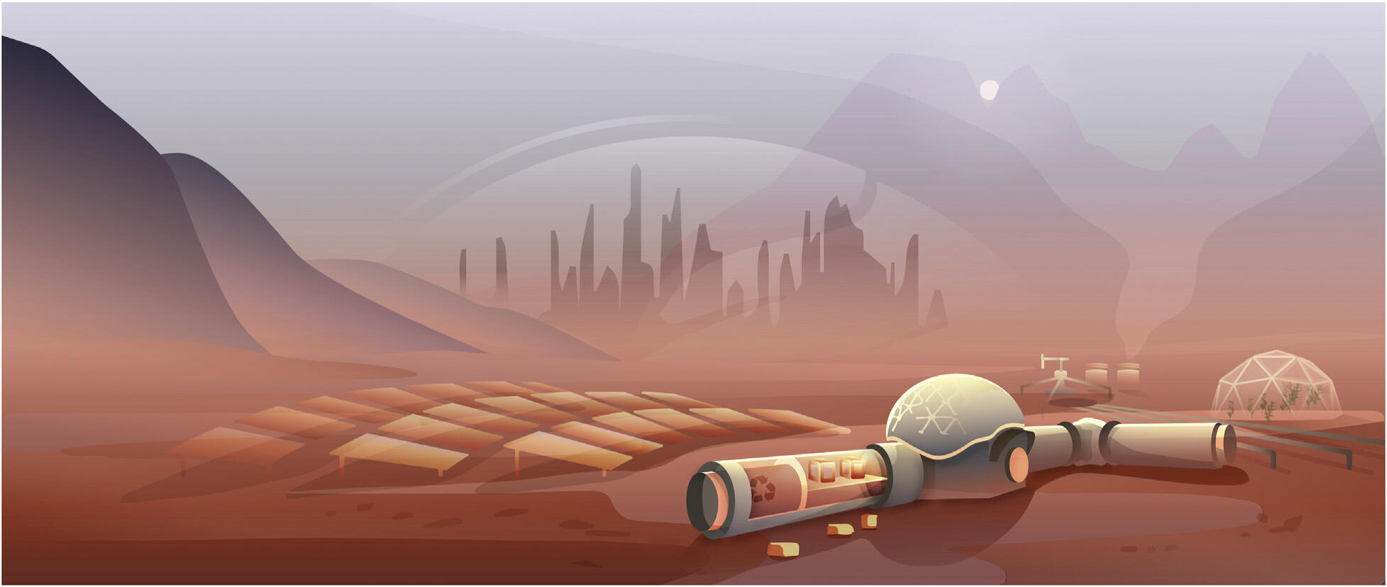 Rendition of colony on Mars
