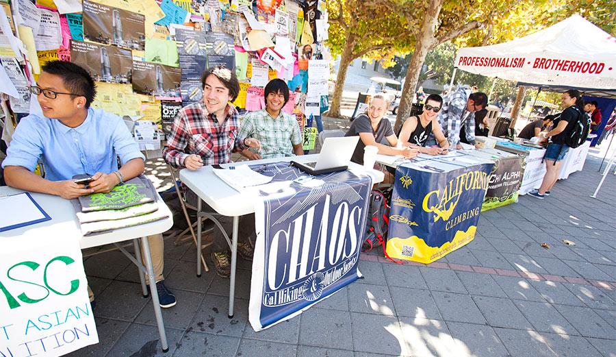 Student organizations on Sproul Plaza