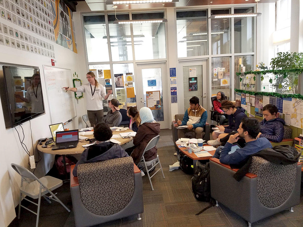 Students attend a tutoring session