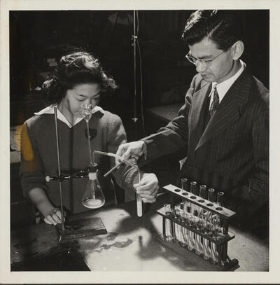 Kaoru Inouye teaches chemistry at Heart Mountain, World War II