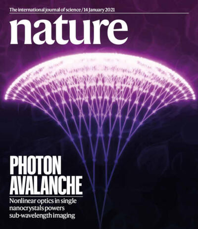 An amazing new material called an avalanching nanoparticle, which was co-developed by researchers in Berkeley Lab’s Molecular Foundry, is featured in a cover story of the Jan. 14 edition of the world-renowned scientific journal Nature.