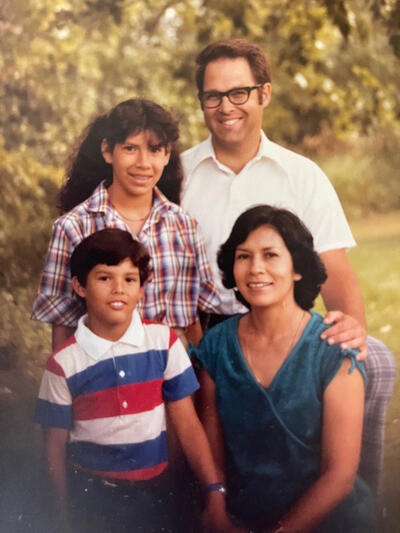 A young David Schaffer with his family