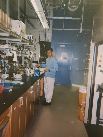 David Schaffer in his lab over 20 years ago when he first arrived at Berkeley